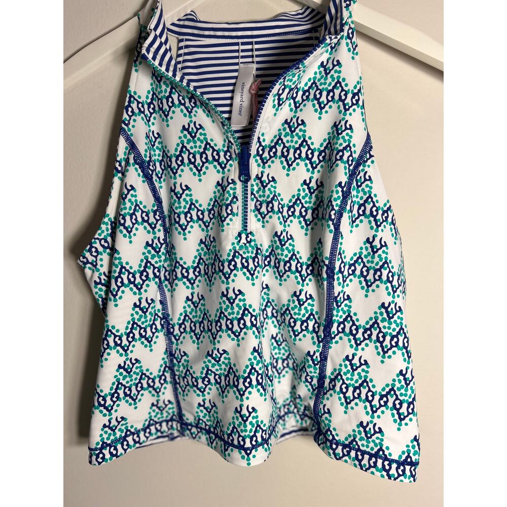 Vineyard Vines Geo Wave Print Reversible Sleeveless Rashguard medium